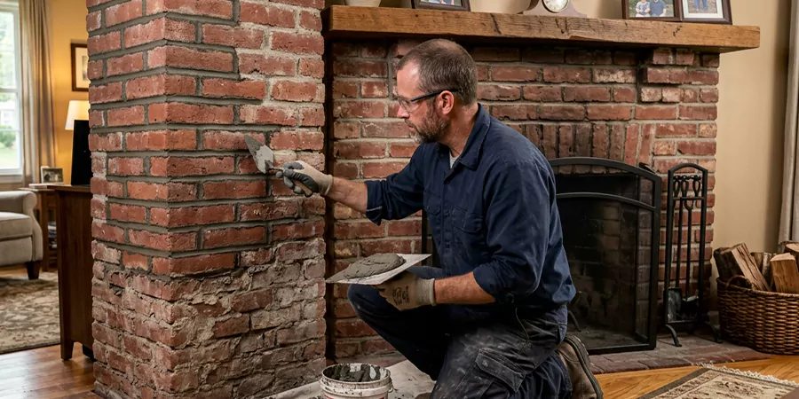 Repointing Brick Fireplace Cedar Park
