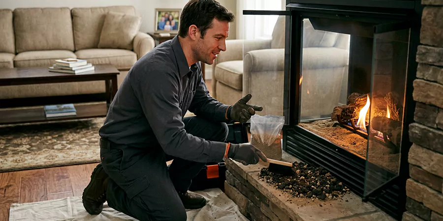 Sand and Embers for Gas Fireplace Cedar Park